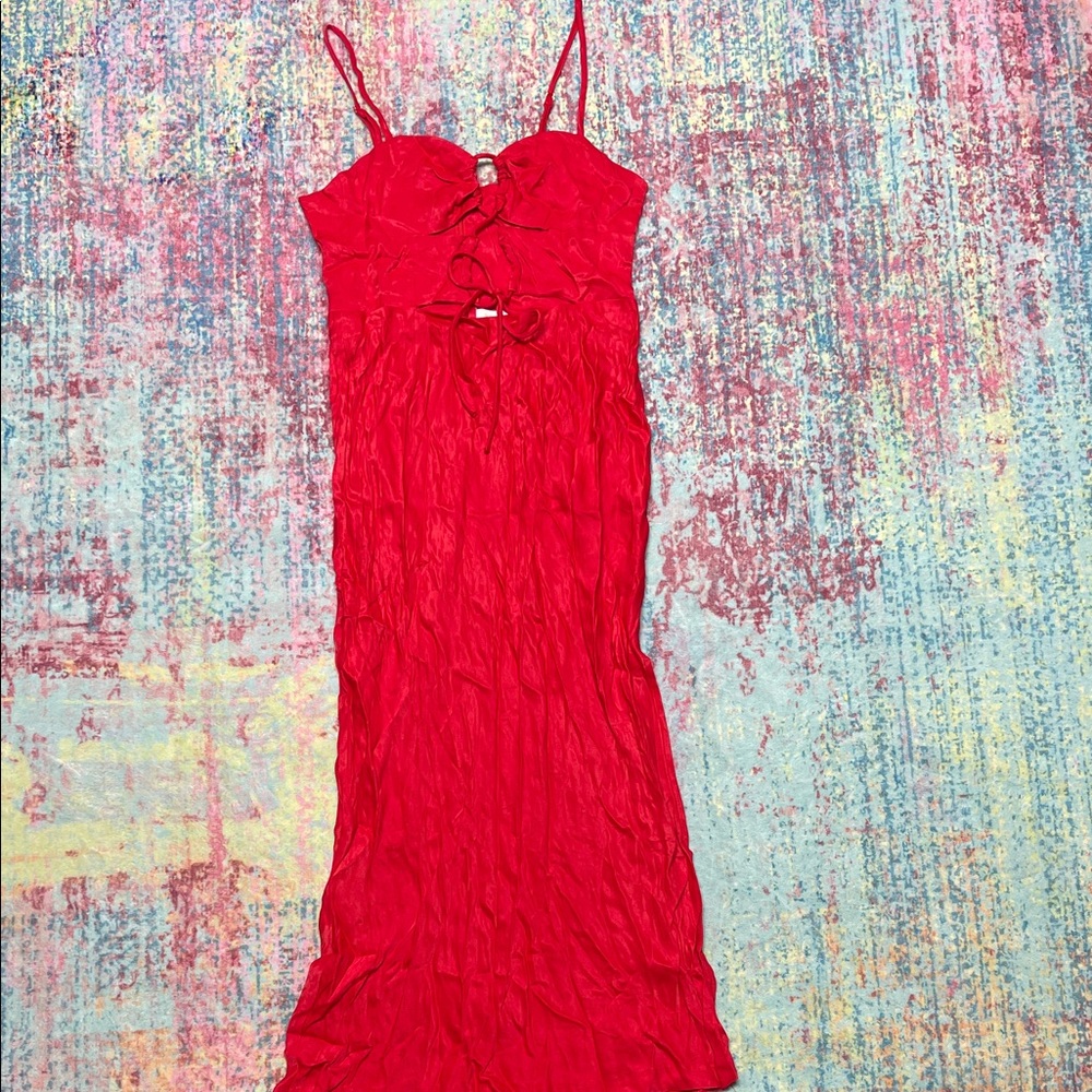 Meshki Vibrant Red Strapless Dress